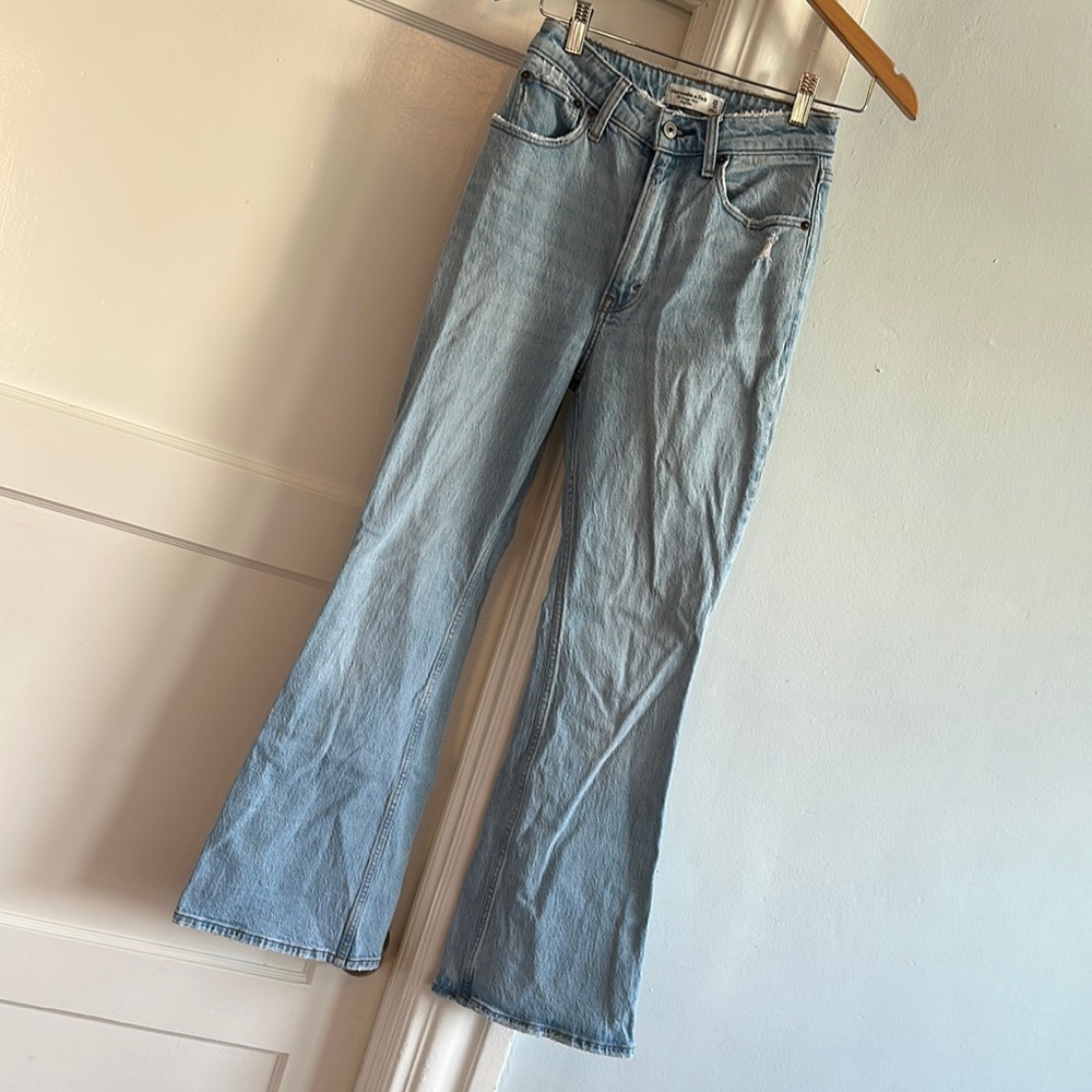 Abercrombie & Fitch Blue Flare Wide Leg Jeans
